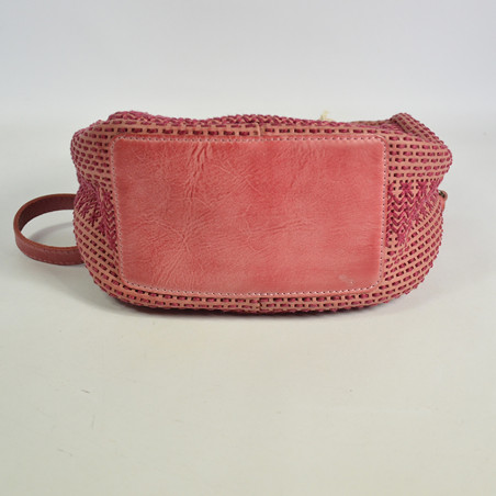Biba Scranton Shoulder Bag in Canvas and Leather SCA1L Rosa