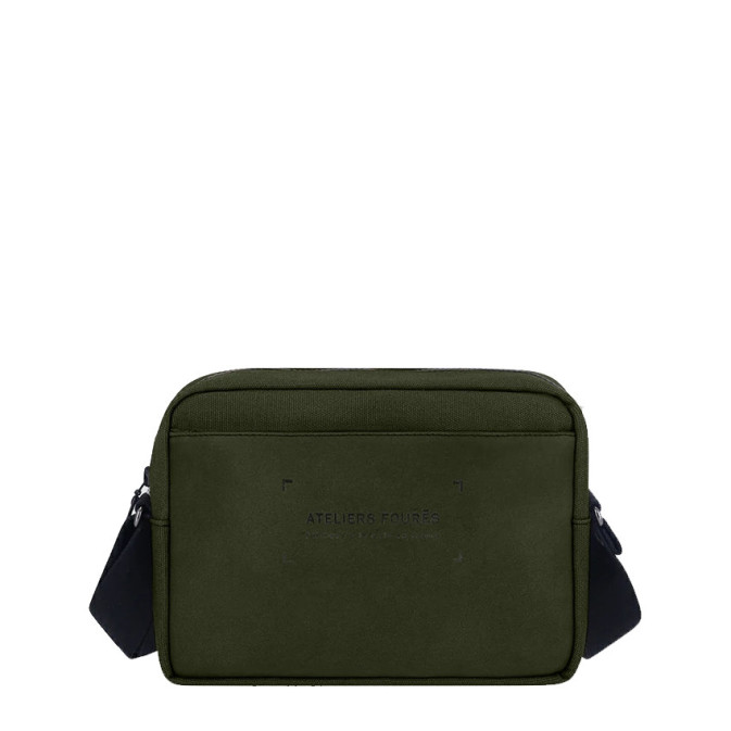 Ateliers Fourès Aristote Horizontal Pouch Canvas and Full-Grain Cal...