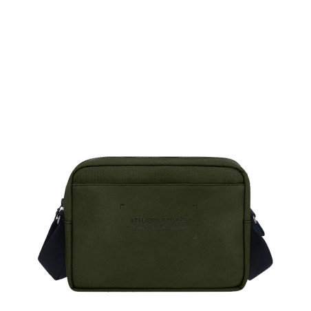 Ateliers Fourès Aristote Horizontal Pouch Canvas and Full-Grain Cal...
