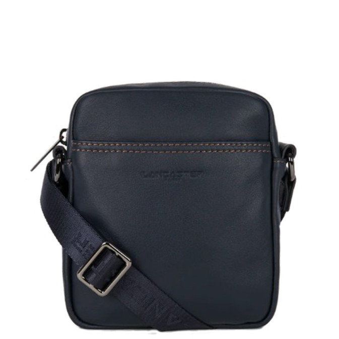 Lancaster Soft Vintage Mini Satchel Man 320-24 Dark Blue Camel