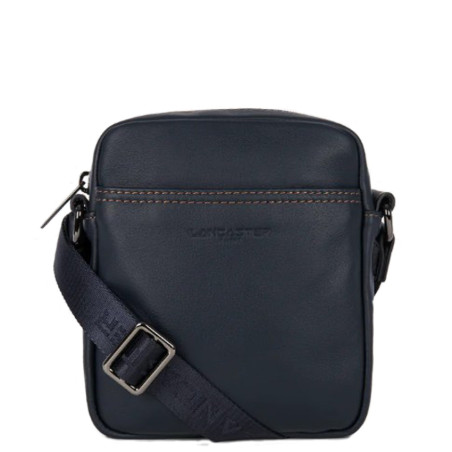 Lancaster Soft Vintage Mini Satchel Man 320-24 Dark Blue Camel