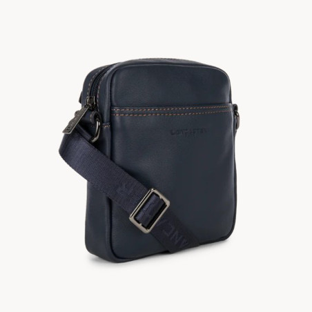Lancaster Soft Vintage Mini Satchel Man 320-24 Dark Blue Camel