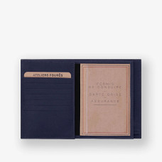 Ateliers Fourès Baroudeur Grand Portefeuille double rabat Prométhée F969 Marine ouvert 3