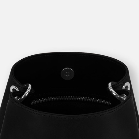Ateliers Fourès Alceste Mini Sac Seau Bandoulière H600 Noir ouvert