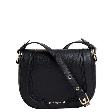 Le Tanneur Ella Shoulder Bag in Grain Leather Black
