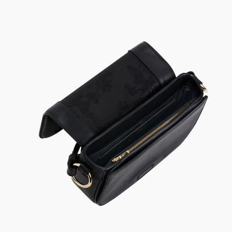 Le Tanneur Ella Shoulder Bag in Grain Leather Black