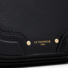 Le Tanneur Ella Shoulder Bag in Grain Leather Black