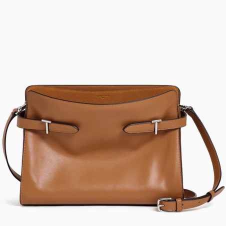 Le Tanneur Emie Large Shoulder Bag in Smooth and Nubuck Leather
