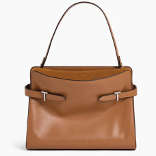 Le Tanneur Emilie Grand Sac Porté Epaule En Cuir Lisse Tan face 2