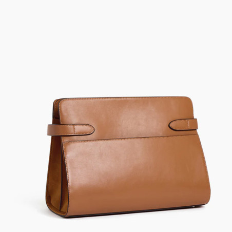 Le Tanneur Emie Large Shoulder Bag in Smooth and Nubuck Leather