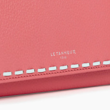 Le Tanneur Emilie Companion Wallet Grained Leather Flamingo Chalk