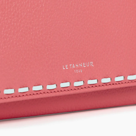 Le Tanneur Emilie Companion Wallet Grained Leather Flamingo Chalk