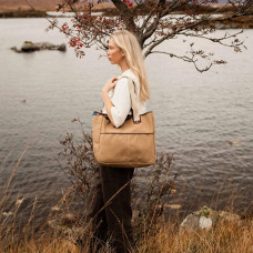 Bleu de Chauffe Musette Tote Bag Leather and Canvas Meline Camel bm