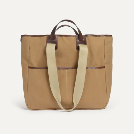 Bleu de Chauffe Musette Tote Bag Leather and Canvas Meline Camel bm