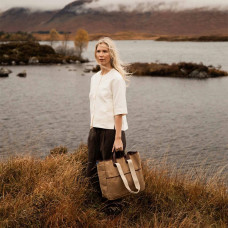 Bleu de Chauffe Musette Tote Bag Leather and Canvas Meline Camel bm
