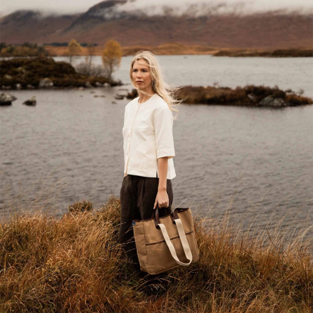 Bleu de Chauffe Musette Tote Bag Leather and Canvas Meline Camel bm