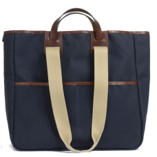 Bleu de Chauffe Musette Tote Bag Leather and Canvas Meline Marine bm