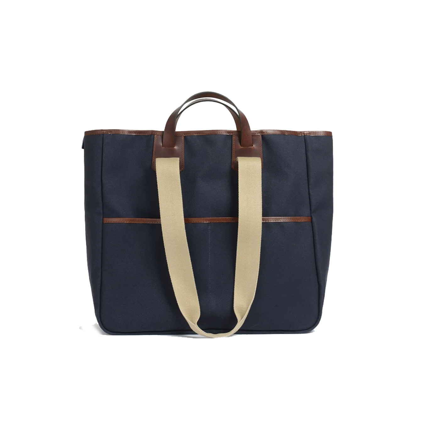 Bleu de Chauffe Musette Tote Bag Leather and Canvas Meline Marine bm