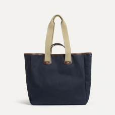 Bleu de Chauffe Musette Tote Bag Leather and Canvas Meline Marine bm