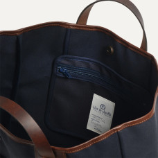 Bleu de Chauffe Musette Tote Bag Leather and Canvas Meline Marine bm