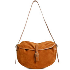 Bleu de Chauffe Fisherman's Musette Half Moon Bag Margot Velvet Lea...