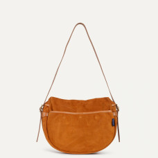 Bleu de Chauffe Fisherman's Musette Half Moon Bag Margot Velvet Lea...
