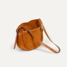 Bleu de Chauffe Fisherman's Musette Half Moon Bag Margot Velvet Lea...
