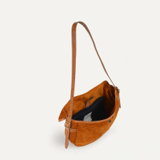 Bleu de Chauffe Fisherman's Musette Half Moon Bag Margot Velvet Lea...