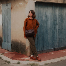 Bleu de Chauffe S Janice Smooth Leather Musette Bag