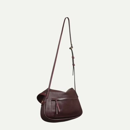 Bleu de Chauffe S Janice Smooth Leather Musette Bag