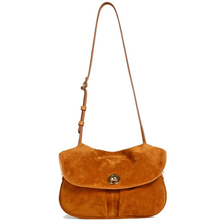 Bleu de Chauffe S Janice Suede Musette Bag Saffron