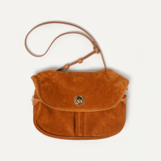 Bleu de Chauffe S Janice Suede Musette Bag Saffron