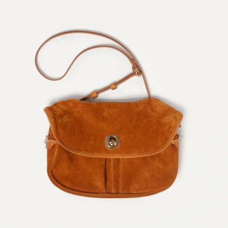 Bleu de Chauffe S Janice Suede Musette Bag Saffron