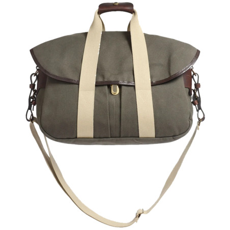 Bleu de Chauffe Sac Business Musette Coton et Cuir Kaki Bm