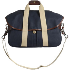 Bleu de Chauffe Business Musette Cotton and Leather Navy Blue Bm