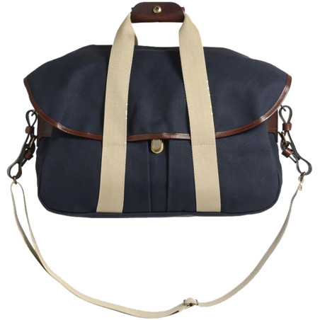 Bleu de Chauffe Business Musette Cotton and Leather Navy Blue Bm