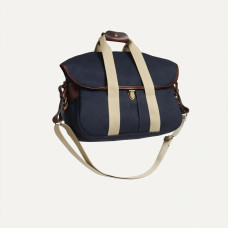Bleu de Chauffe Business Musette Cotton and Leather Navy Blue Bm