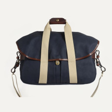 Bleu de Chauffe Business Musette Cotton and Leather Navy Blue Bm