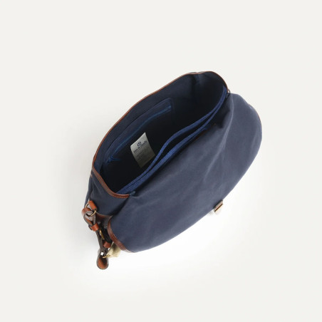 Bleu de Chauffe Business Musette Cotton and Leather Navy Blue Bm