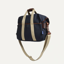 Bleu de Chauffe Business Musette Cotton and Leather Navy Blue Bm