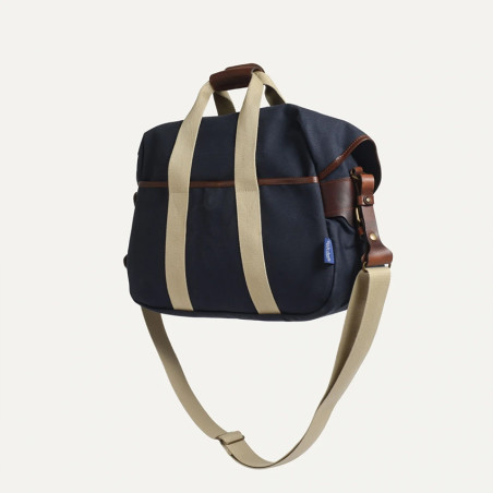 Bleu de Chauffe Business Musette Cotton and Leather Navy Blue Bm