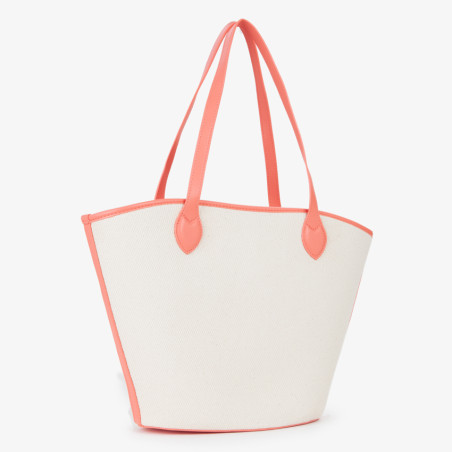 Valentino Convent' Shopping Bag Natural/Coral