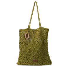 Biba Sonora Woven Cotton Tote Bag Pistachio