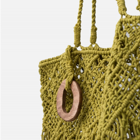 Biba Sonora Woven Cotton Tote Bag Pistachio