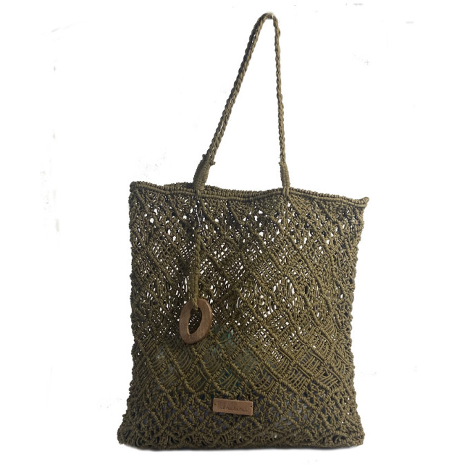 Biba Sonora Sac Cabas En Coton Tressé Marron