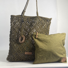 Biba Sonora Woven Cotton Tote Bag Brown