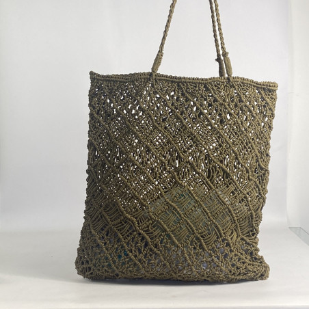 Biba Sonora Sac Cabas En Coton Tressé Marron dos