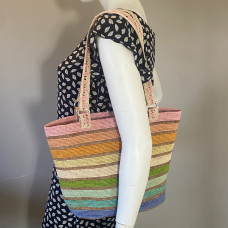 Palmynala Rainbow Woven Tote Bag