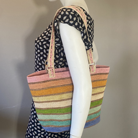 Palmynala Rainbow Woven Tote Bag