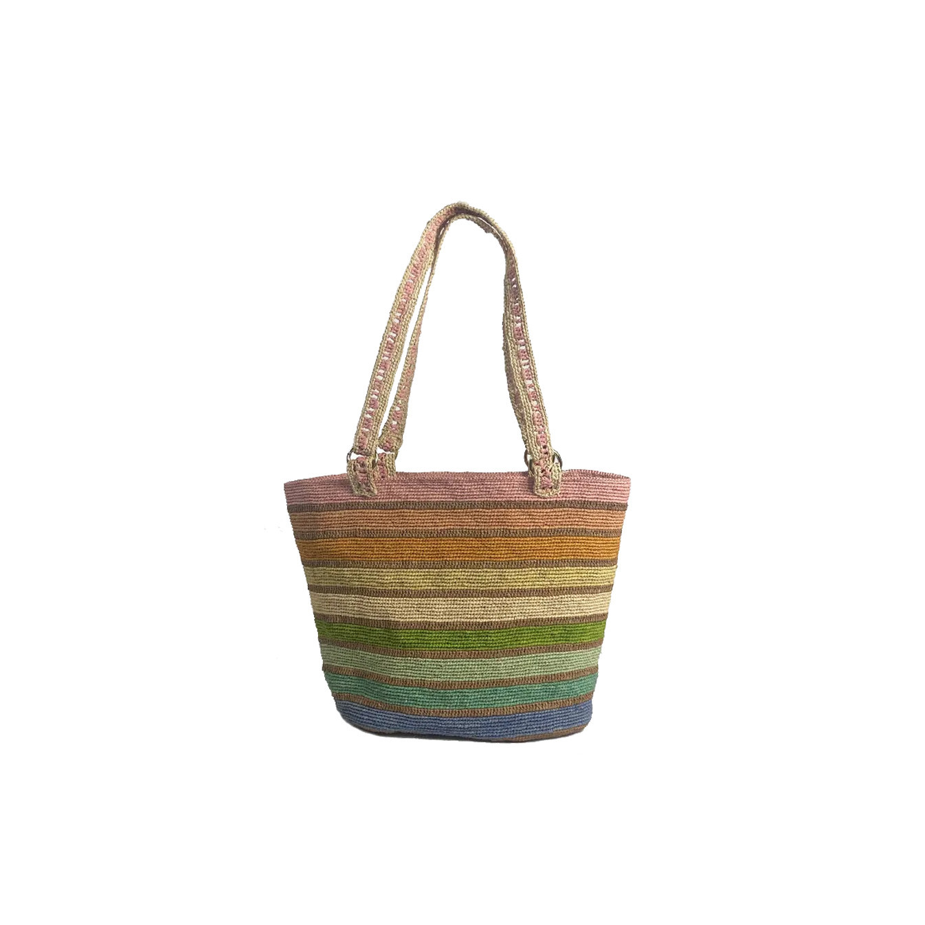Palmynala Rainbow Woven Tote Bag